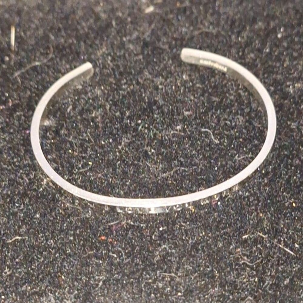 A Mantraband Slim Bangle Cuff Bracelet Engraved Inspirational Stainless Steel